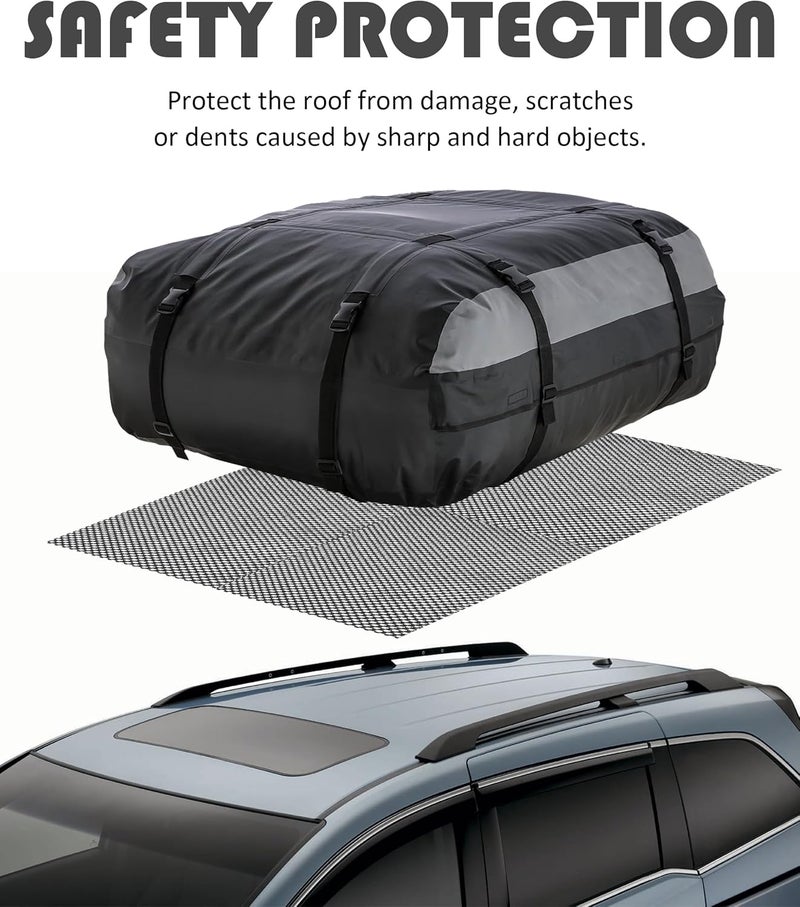 RACOONA Roof Rack Pads, 51"x43" Rooftop Cargo Bag Mat,Car Accessories Roof Cargo Bag Protective Mat,Roof Mat Car Skid Proof Mat,Universal Roof Rack Pad for Protection from Car Roof Racks,Fits Most Vehicles - Image 5